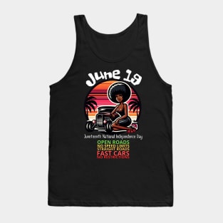 HotRod - Vintage Retro Sunset of 19 June Juneteenth Pin up Girl Tank Top